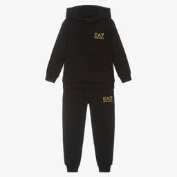 EA7 Emporio Armani-بدلة رياضية قطن لون أسود للأولاد | Childrensalon