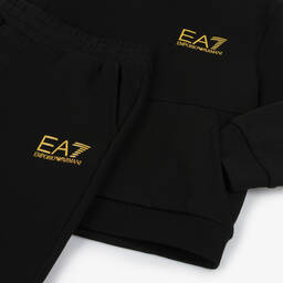 EA7 Emporio Armani-بدلة رياضية قطن لون أسود للأولاد | Childrensalon