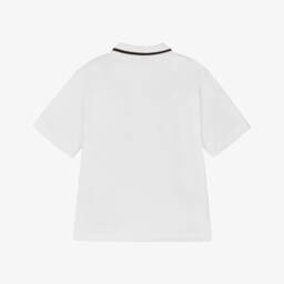 EA7 Emporio Armani-توب بولو قطن لون أبيض للأولاد | Childrensalon