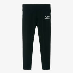 EA7 Emporio Armani-Girls Black Vigor7 Leggings | Childrensalon