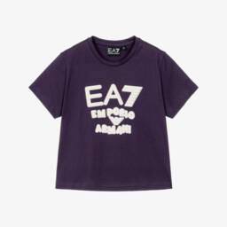 Girls Plum Purple Cotton Logo Series T-Shirt