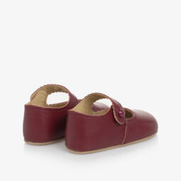 Early Days-Baby Girls Burgundy Red Leather Pre Walkers | Childrensalon