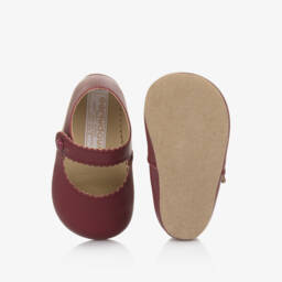 Early Days-Baby Girls Burgundy Red Leather Pre Walkers | Childrensalon