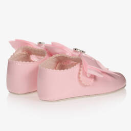 Early Days-حذاء لمرحلة قبل المشي جلد صناعي لامع لون زهري للبنات الرضع | Childrensalon