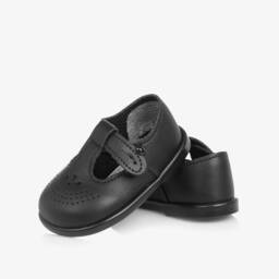 Early Days-Black T-Bar First Walker Shoes | Childrensalon