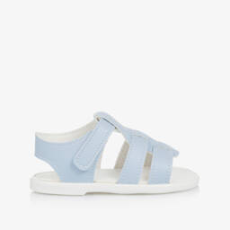 Early Days-Blue Faux Leather First-Walker Sandals | Childrensalon