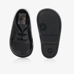 Early Days-Boys Black First Walker Shoes | Childrensalon