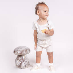 Early Days-Boys Ivory First Walker Shoes | Childrensalon