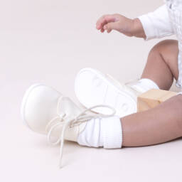 Early Days-Boys Pale Ivory First Walker Shoes | Childrensalon