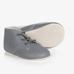Early Days Grey Lace-Up Pre-Walker Shoes Childrensalon