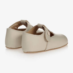 Early Days-Кремовые кожаные пинетки | Childrensalon