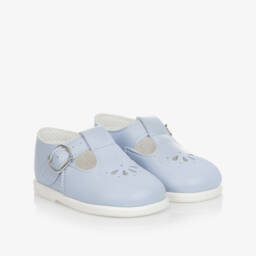 Early Days-Light Blue T-Bar Shoes | Childrensalon