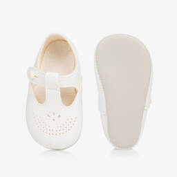 Early Days-White T-Bar Pre-Walker Shoes | Childrensalon