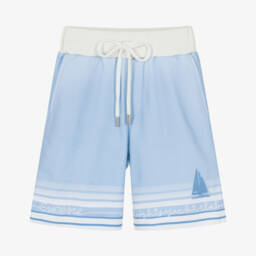 EIRENE-شورت بطبعة قارب شراعي قطن جيرسي لون أزرق للأولاد | Childrensalon