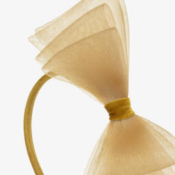 EIRENE-Ободок золотой бархатный и тюлевый для девочек | Childrensalon