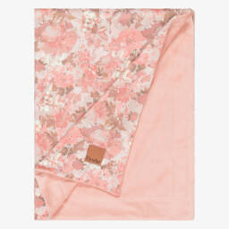 Одеяло велюровое с розовым принтом для малышек (100см)