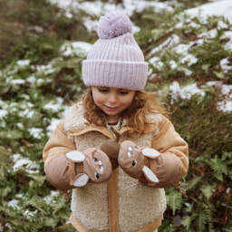 Elodie-Brown Bunny Mittens | Childrensalon