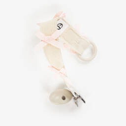 Elodie-Girls Ivory & Pink All About Bows Dummy Clip  | Childrensalon