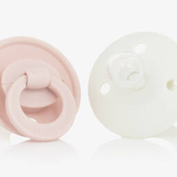 Elodie-Girls Ivory & Pink Binky Bundle Dummies (2 Pack) | Childrensalon