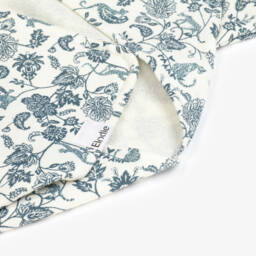 Elodie-Ivory & Blue Garden Leo Toile Print Hooded Towel | Childrensalon