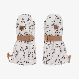 Elodie-Ivory Dalmation Print Mittens | Childrensalon