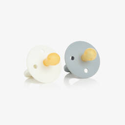 Elodie-Ivory & Grey Binky Bundle Dummies (2 Pack) | Childrensalon