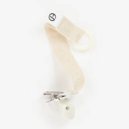 Elodie-Ivory & Silver Sheen Dummy Clip  | Childrensalon