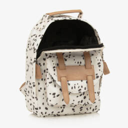 Elodie-White Dalmatian Print Backpack (29cm) | Childrensalon