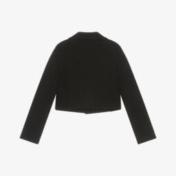 Elsy-Пиджак укороченный черный из миланского трикотажа для девочек | Childrensalon