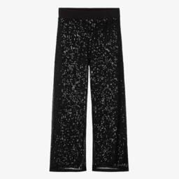 Брюки черные с пайетками для девочек