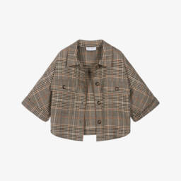 Elsy-Girls Brown Check Batwing Jacket | Childrensalon