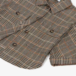 Elsy-Girls Brown Check Batwing Jacket | Childrensalon