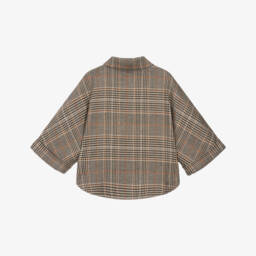 Elsy-Girls Brown Check Batwing Jacket | Childrensalon
