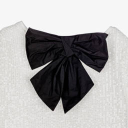 Elsy-فستان مزين بالترتر وفيونكة تفتا سوداء لون عاجي | Childrensalon