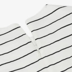 Elsy-Girls White & Black Striped Jumpsuit | Childrensalon