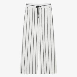 Elsy-Girls White & Black Striped Trousers | Childrensalon