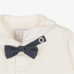 Emile et Rose-طقم شورت قطن مقلم لون كحلي وعاجي للمواليد | Childrensalon