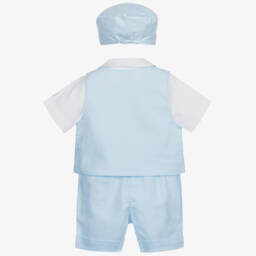 Emile et Rose-بدلة جيليه قطن وكتان لون أزرق للمواليد | Childrensalon