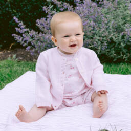 Emile et Rose-كارديغان قطن محبوك لون زهري | Childrensalon