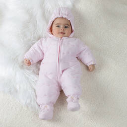Emile et Rose-Baby Girls Pale Pink Snowsuit | Childrensalon