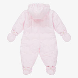 Emile et Rose-Baby Girls Pale Pink Snowsuit | Childrensalon