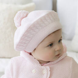 Emile et Rose-Baby Girls Pink Cotton Beret | Childrensalon