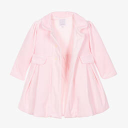 Emile et Rose-Baby Girls Pink Velour Coat & Hat Set | Childrensalon