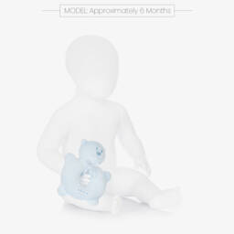 Emile et Rose-لعبة خشخيشة شكل دب مخمل لون أزرق (14 سم) | Childrensalon