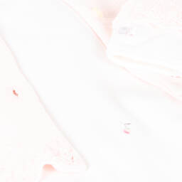 Emile et Rose-Girls White & Pink Cotton Babygrow Set | Childrensalon