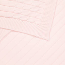 Emile et Rose-بطانية قطن محبوك لون زهري (96 سم) | Childrensalon