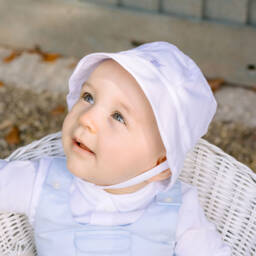 Emile et Rose-قبعة شمس قطن لون أبيض للأطفال | Childrensalon