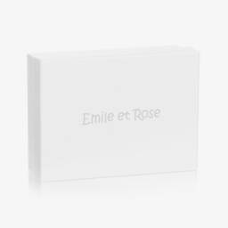 Emile et Rose-طقم قبعة وبوت شتوى قطن جيرسي لون أبيض للأطفال | Childrensalon