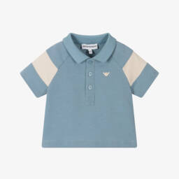 Baby Boys Blue Cotton Polo Shirt