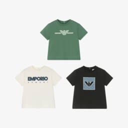 Baby Boys Green Cotton T-Shirts (3 Pack)